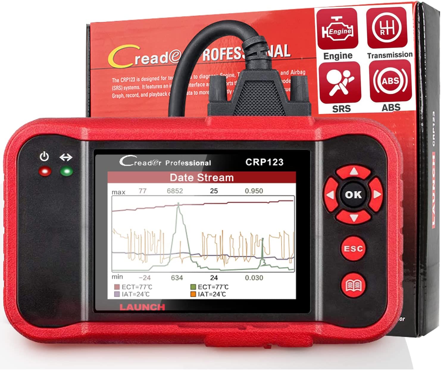 2023 LAUNCH CRP123 OBD2 Scanner Engine/ABS/SRS/Transmission Car Diagnostic Tool, ABS Code Reader, SRS Scan Tool