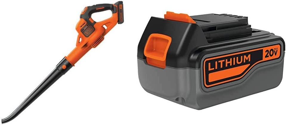 BLACK+DECKER 20V MAX Cordless Sweeper with Power Boost & Extra 4-Ah Lithium Ion Battery Pack