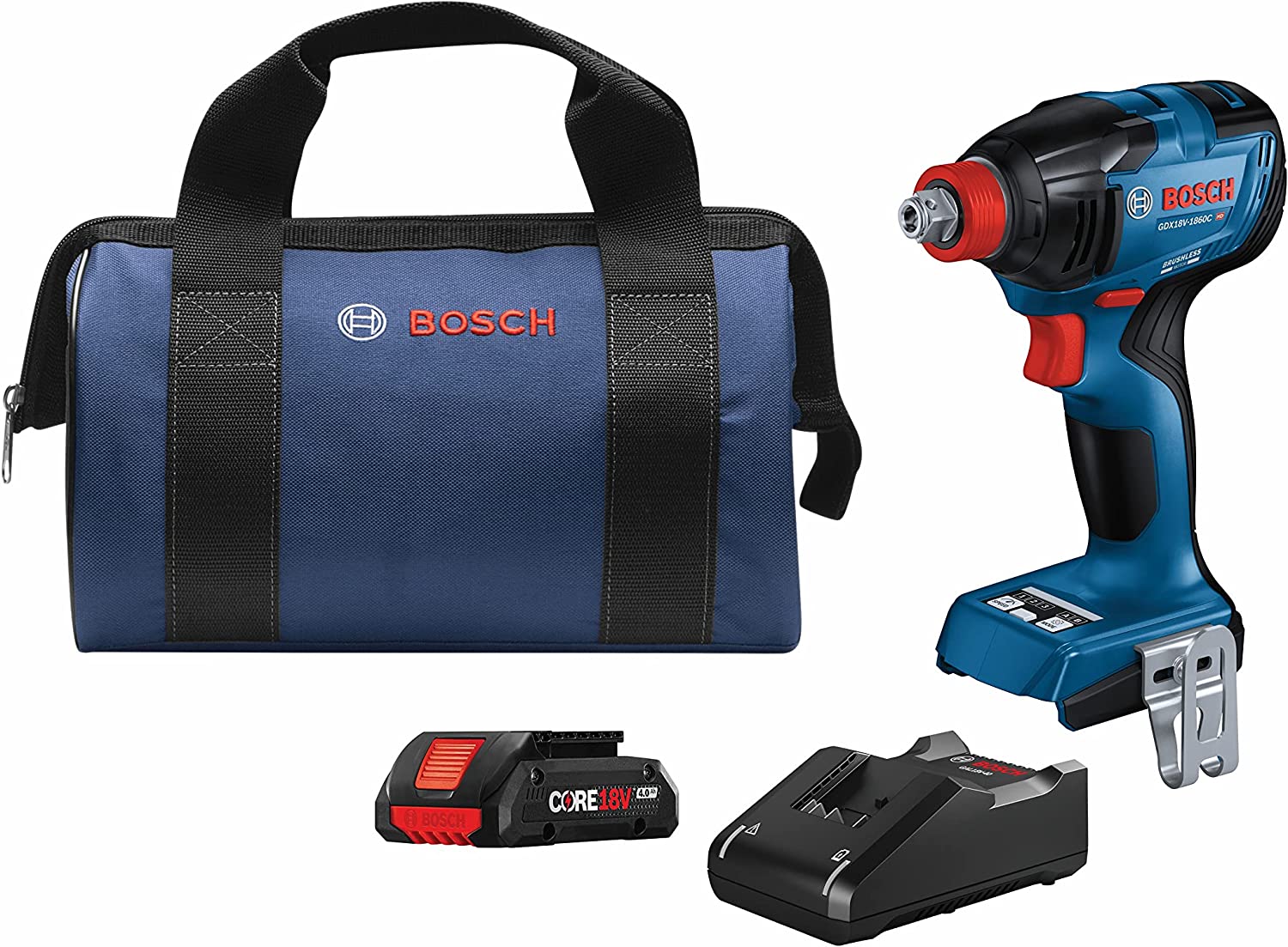 Bosch GDX18V-1860CB15 18V Connected-Ready Freak Two-In-One 1/4" and 1/2" Impact Driver with (1) CORE18V 4.0 Ah Compact Battery