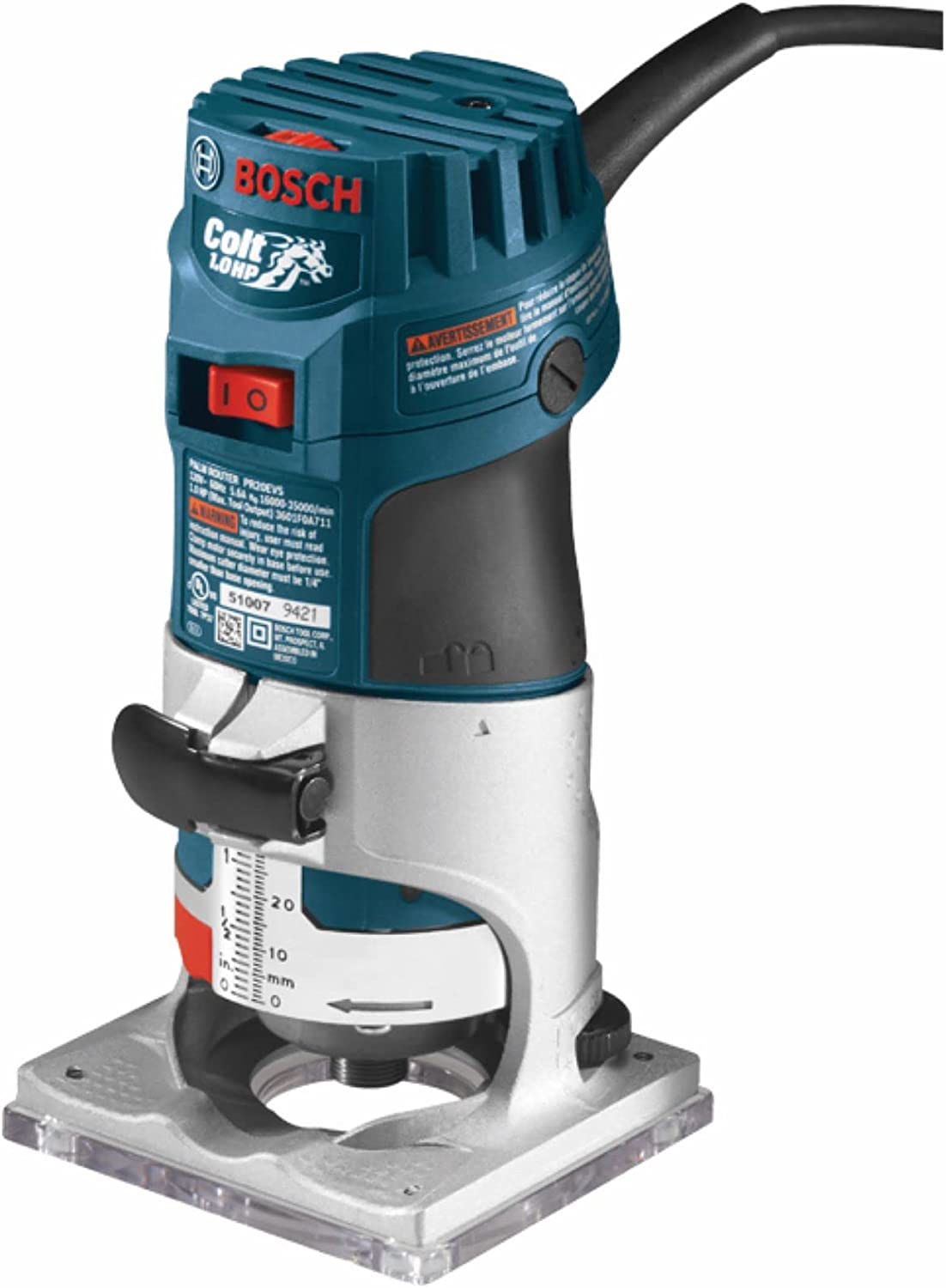 BOSCH PR20EVS Colt Palm Router, 1-Horsepower 5.6 Amp