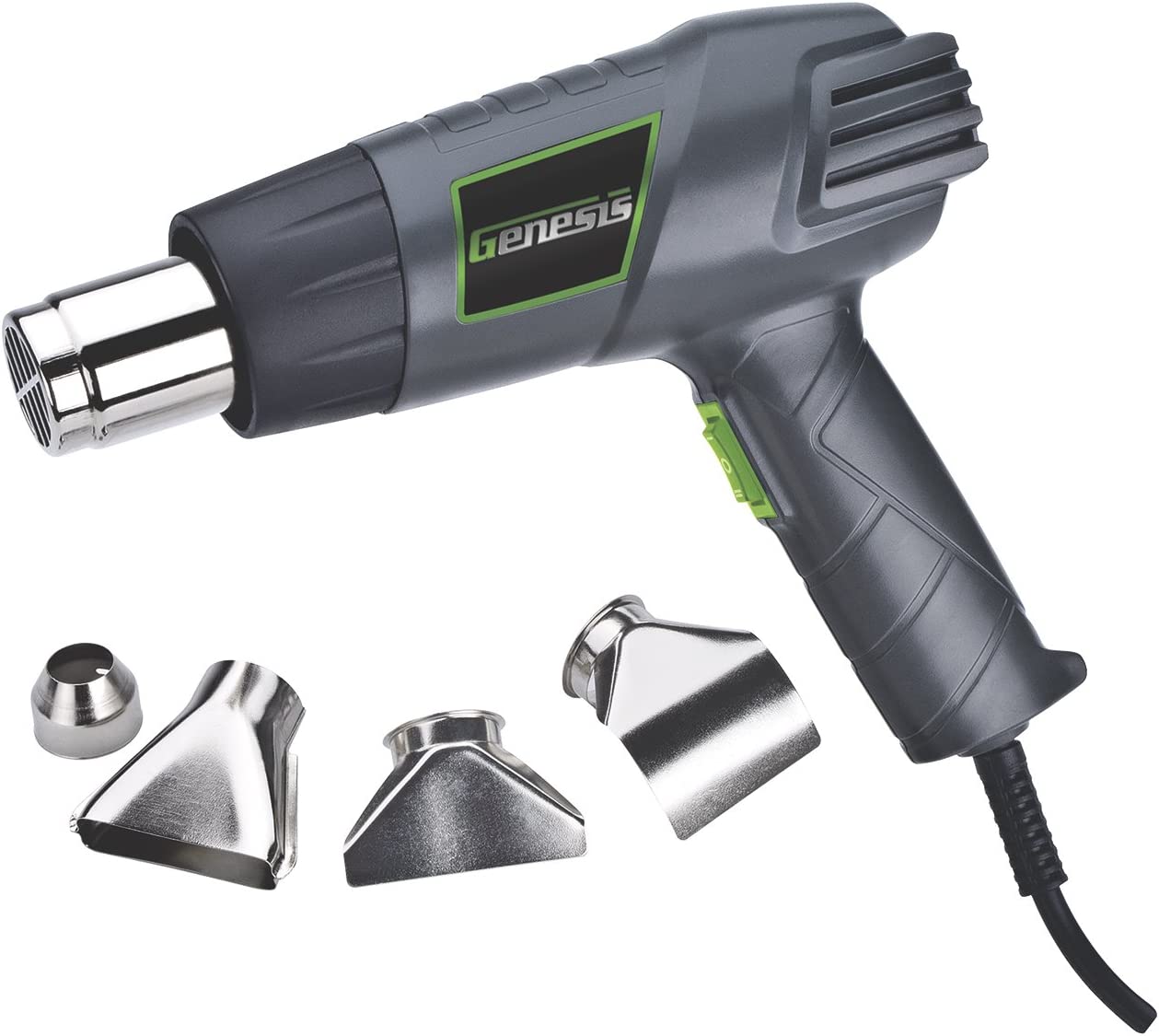 Genesis GHG1500A Dual Temperature Heat Gun Kit With Fast Heat High And Low Settings 572F/1000F
