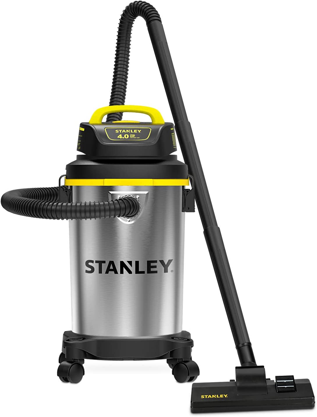 Stanley - SL18129 Wet/Dry Vacuum, 4 Gallon, 4 Horsepower, Stainless Steel Tank