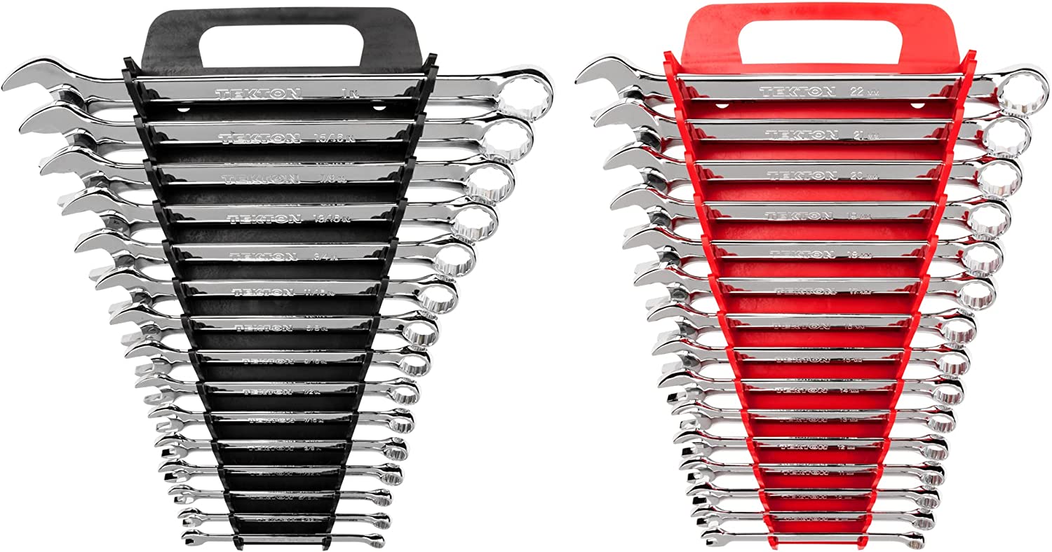 TEKTON Combination Wrench Set, 30-Piece (1/4-1 in., 8-22 mm) - Holder | 90191